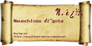 Neuschloss Ágota névjegykártya